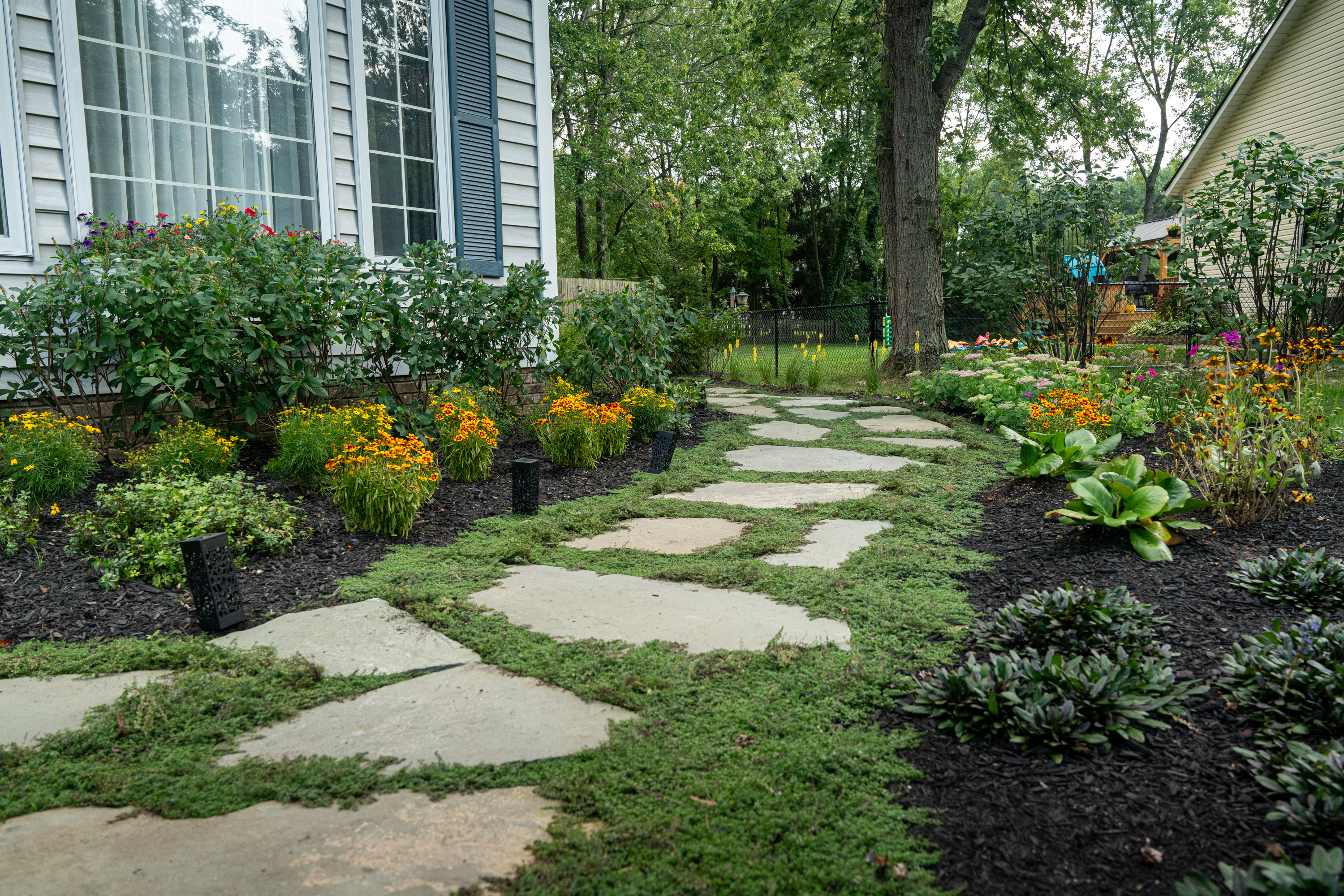 Completed paver patio installation, Highbridge Court