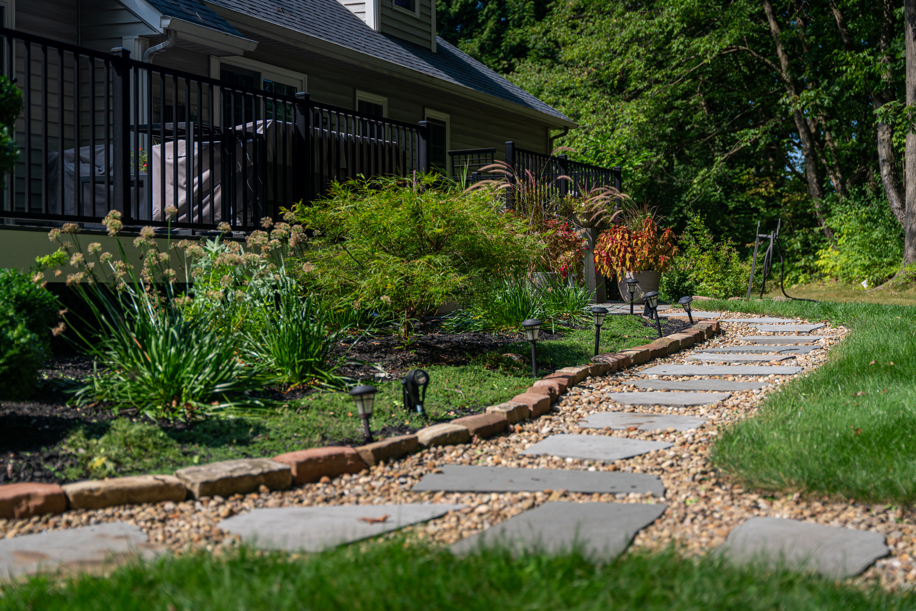 Patio and planting bed transition, Highbridge Court