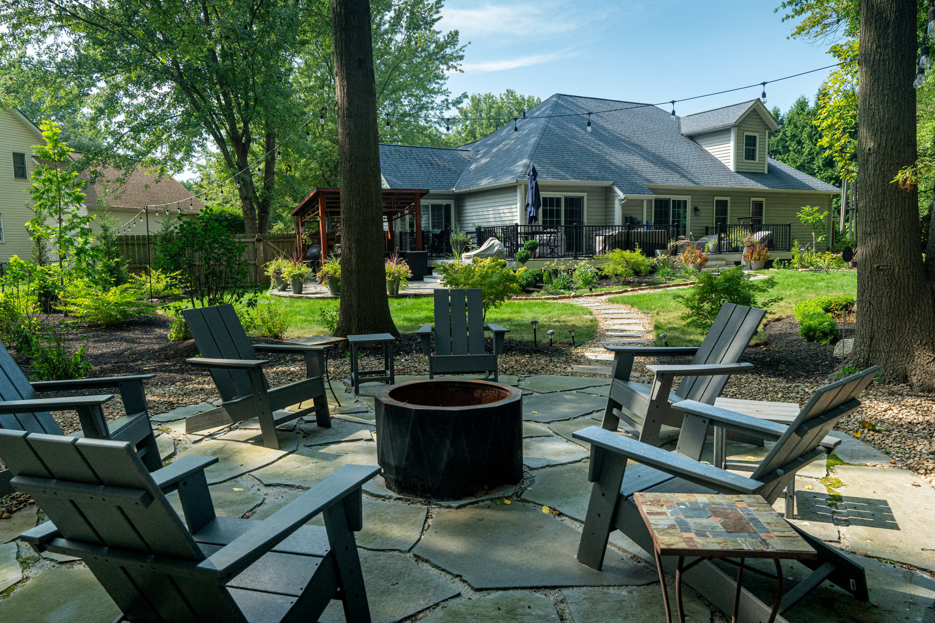 Full landscape design and patio installation at Highbridge Court